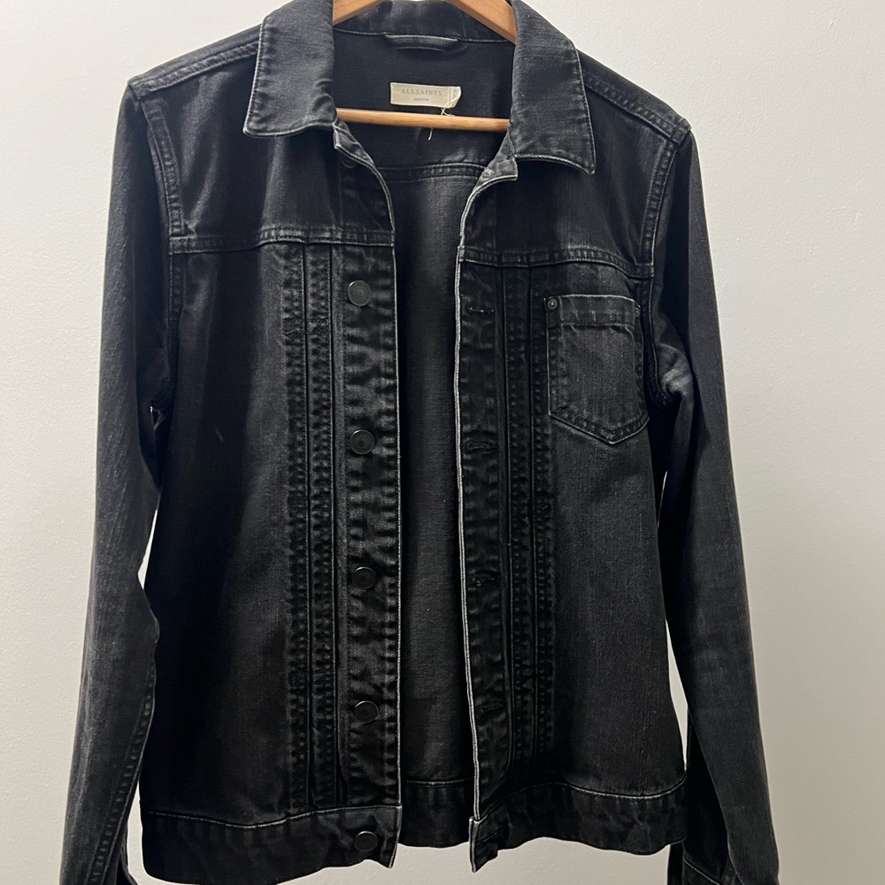 All Saints Medium Black Denim Jacket